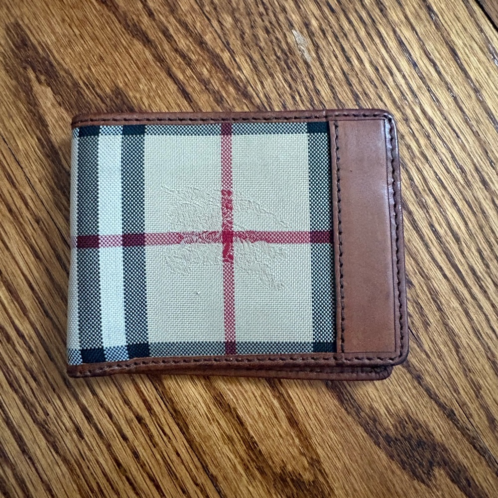 Burberry Brown and Beige Plaid Wallet